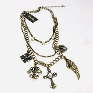 COOKIE LEE layered necklace w genuine crystals